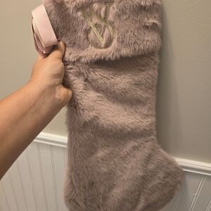 Victoria Secret Faux Fur Christmas Stocking with Monogram